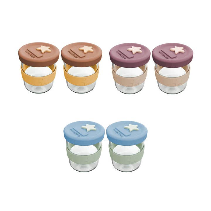 Silicone & Glass Baby Food Storage 2PK 180ml for wholesale by Cherub Baby