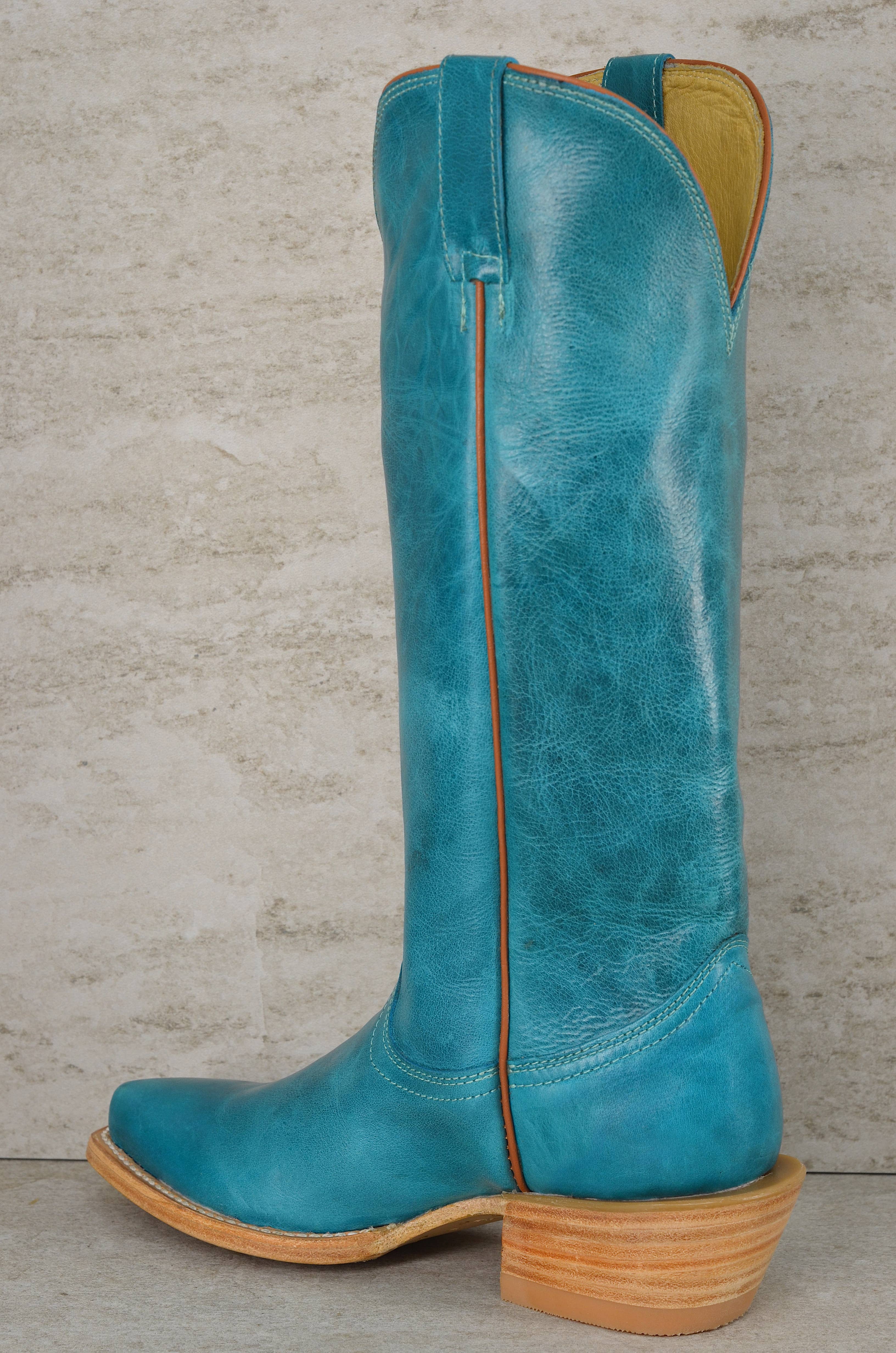 Jolene Turquoise Cowhide Women's Cowboy Boots for wholesale on Faire3