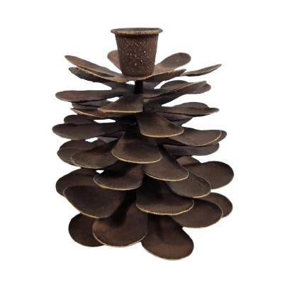 Pigna portacandele marrone Grande per la vendita all'ingrosso da parte di DRYdecorations
