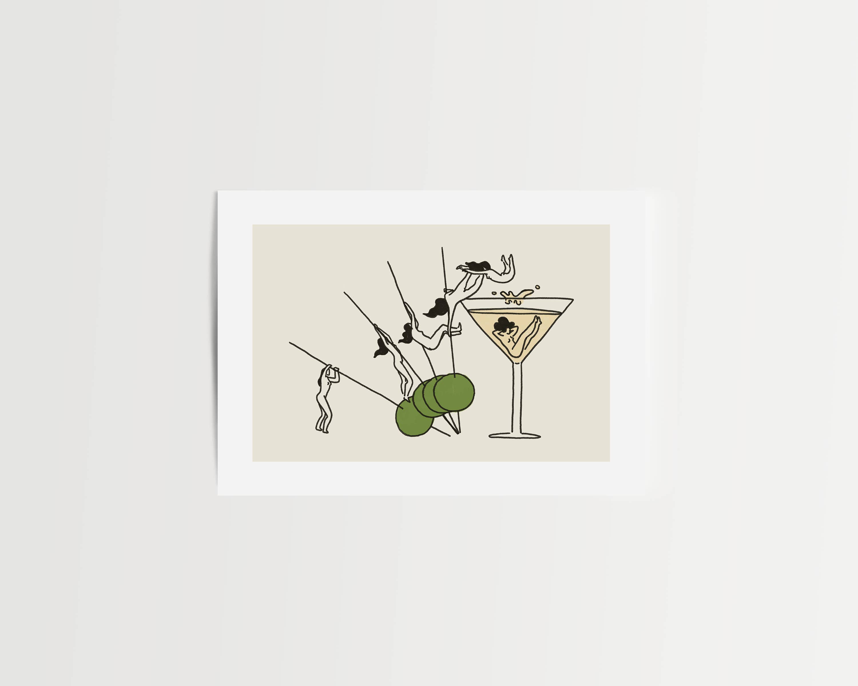 Tumbleweed Design Studio - Wholesale Art Print - "Pole Vault" Vintage Martini Wall Art Print3