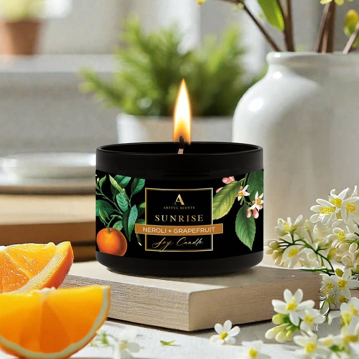 Artful Scents – wholesale Jar/filled candle – Sunrise Candle - Neroli + Grapefruit