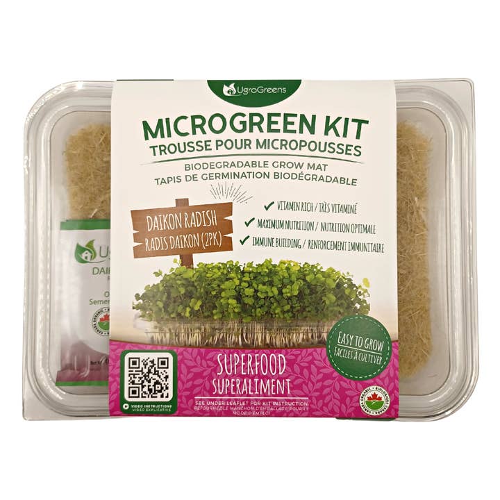 Daikon Radish Microgreen Grow kit for wholesale by UgroGreens Ltd.