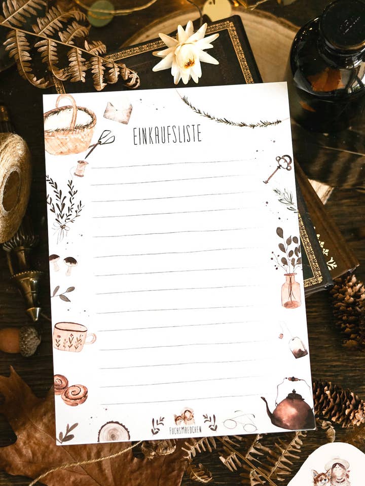 Einkaufsliste DIN A5 Abreisblock für den Großhandel von FuchsMaedchen