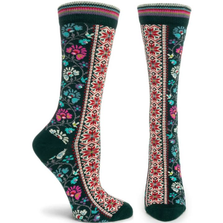 Scandinavian Specialties - Wholesale Socks - Women's - Ozone Women's Floral Ribbon Crew Sock0