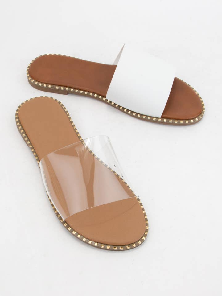 CCOCCI - Wholesale Sandals - Women's - MICAH METAL TIP EMBELLISHED EDGE SOLE SANDAL