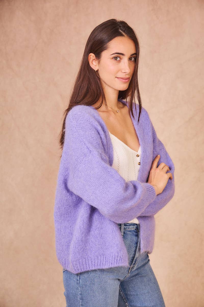 Calie Paris – Großhandel Strickpullover – Damen – Offene Mohair-Mischung Strickjacke19