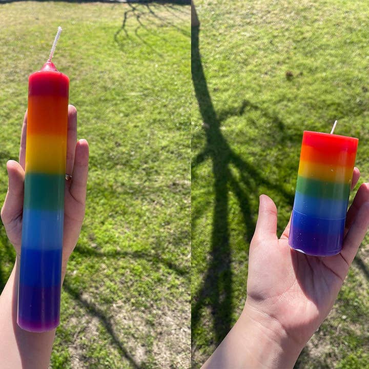 Wholesale seven Chakra Candles, Rainbow Candles, Colorful Candles 9.5 Inches Long 1.5 Inch Diameter, 4 Inches Long 2 inch Diameter UNSCENTED and other Purchase Wholesale 4 inch pillar candles. Free Returns & Net 60 Terms on Faire trending on Faire.