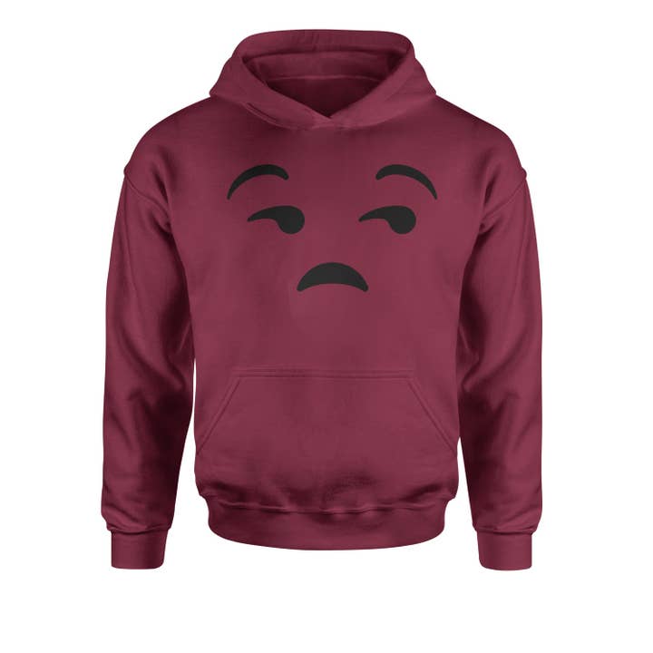 Expression Tees - Wholesale Hoodie - Kids - Emoticon Whatever Smile Face Youth-Sized Hoodie