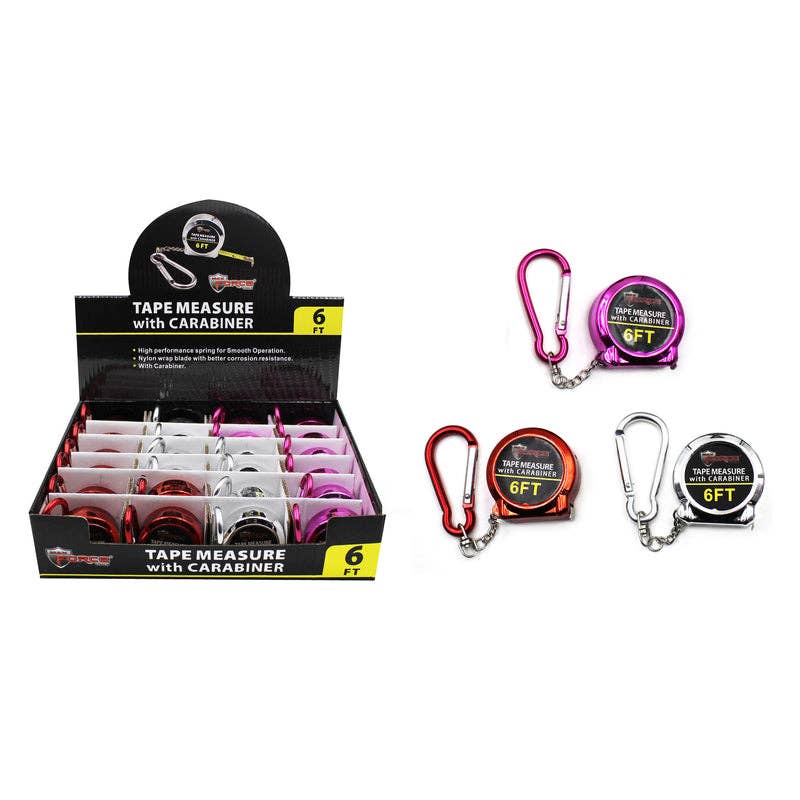 Everyday Supply Co - Wholesale Measuring Tape - Max Force 6 ft Carabiner Tape Measure - 24 Pack0
