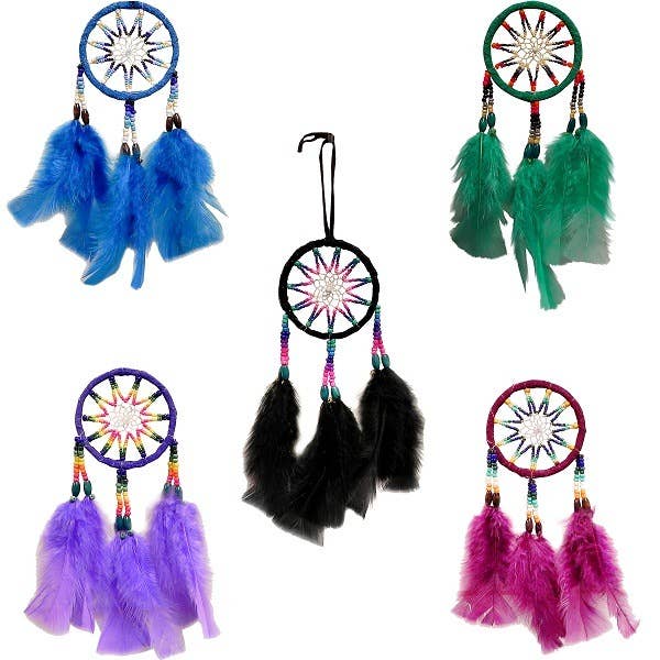 Medium Round Dream Catcher Feather Hanging Ornament for wholesale by Pichincha