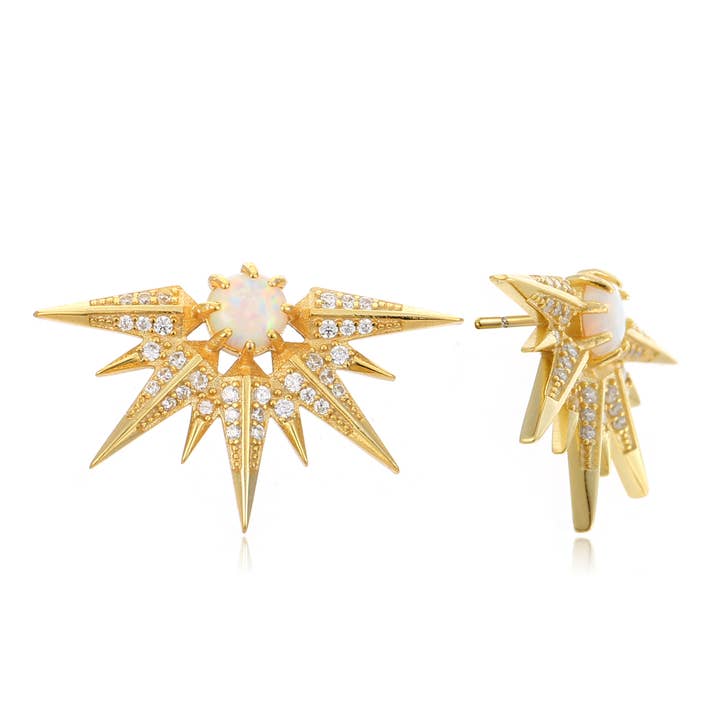 Spitfire Girl - Wholesale Stud/Post Earrings - Aurelian Crest Earrings7