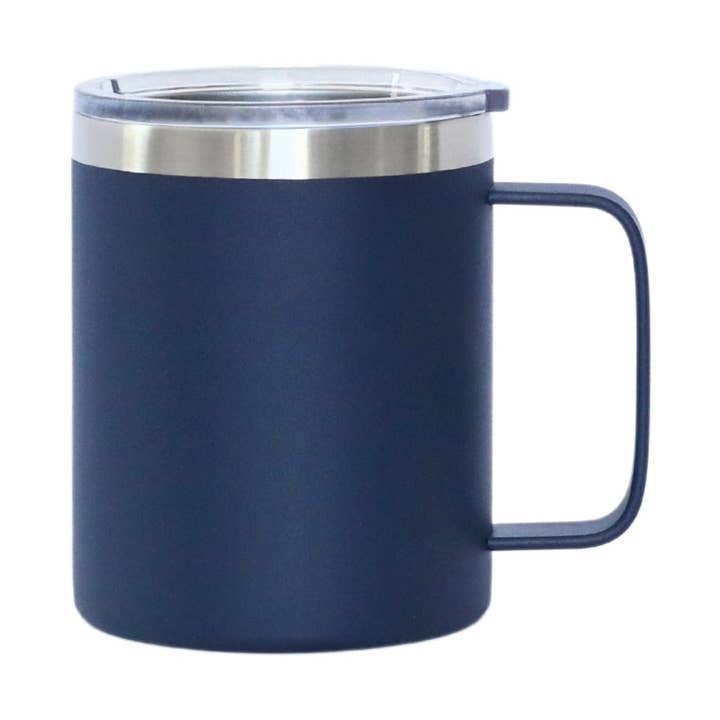 Creative Gifts International Inc. – Engroshandel Thermokop – 12 Oz Rejsekrus i rustfrit stål med håndtag - Navy0
