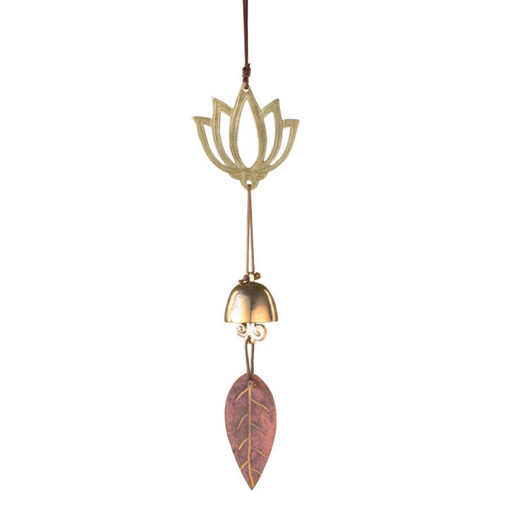 Golden Lotus Door Chime for wholesale by dZi Handmade