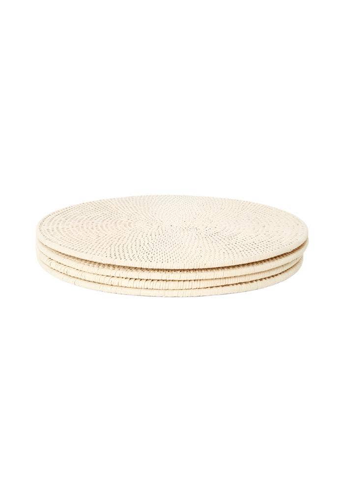 Madame Smart Ltd – wholesale Placemat – Round & Round Rattan Placemat Sand Colour - Set of 43