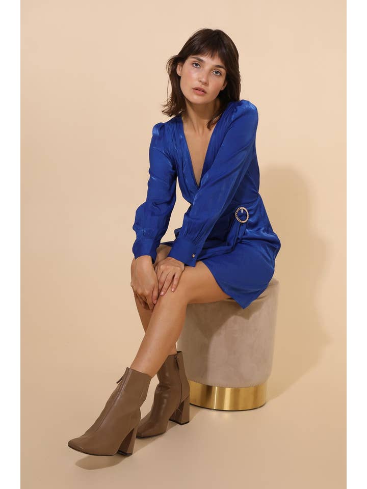 LOVIE & CO - Wholesale Dress - Women's - Short party dress with gold buckle - LANTANA4