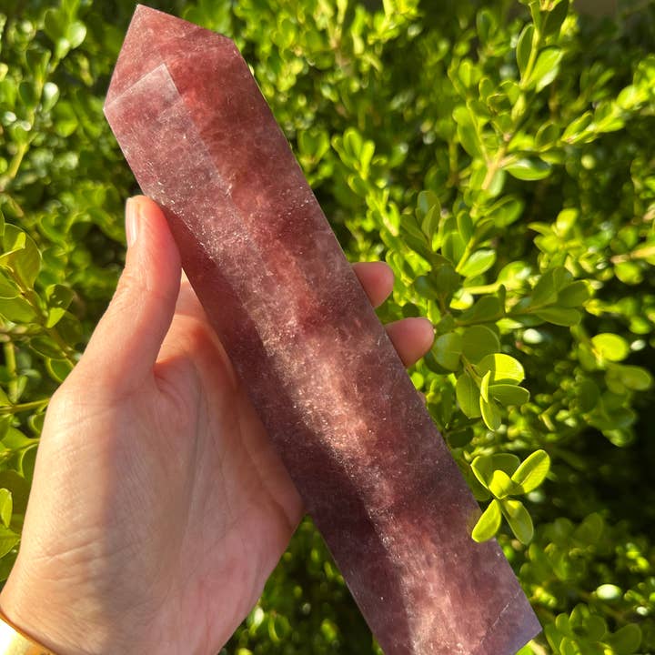 Moon Rituals - Wholesale Spiritual Stone/Crystal - Large Strawberry Quartz Crystal Tower Obelisk – Love & Emotional Healing, Christmas Crystal Gift #36