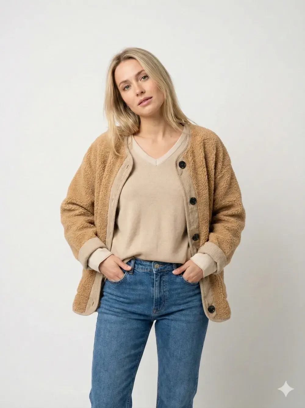 Mimi & Gogo - Venta al por mayor Chaqueta - Mujer - Chaqueta de Piel con Botones @71359_VeBoutMoumoute7