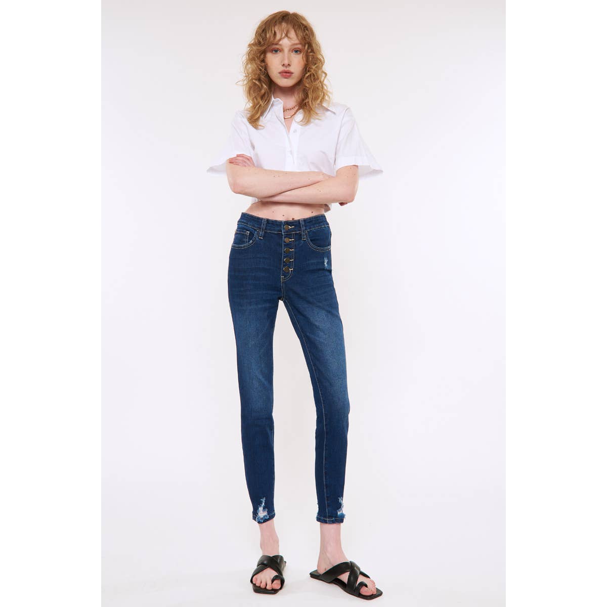 Nature Denim – Engroshandel Jeans - Dame – High Rise Ankle Skinny Jeans til kvinder NT1231D1
