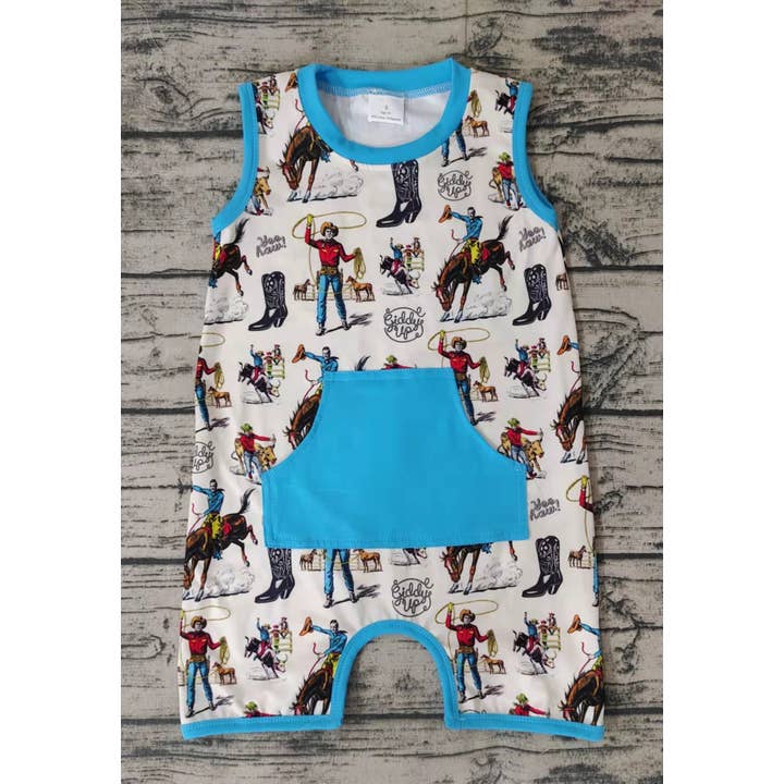 Aier Wholesale - Wholesale Jumpsuit - Baby - Baby boys summer western sleeveless rompers