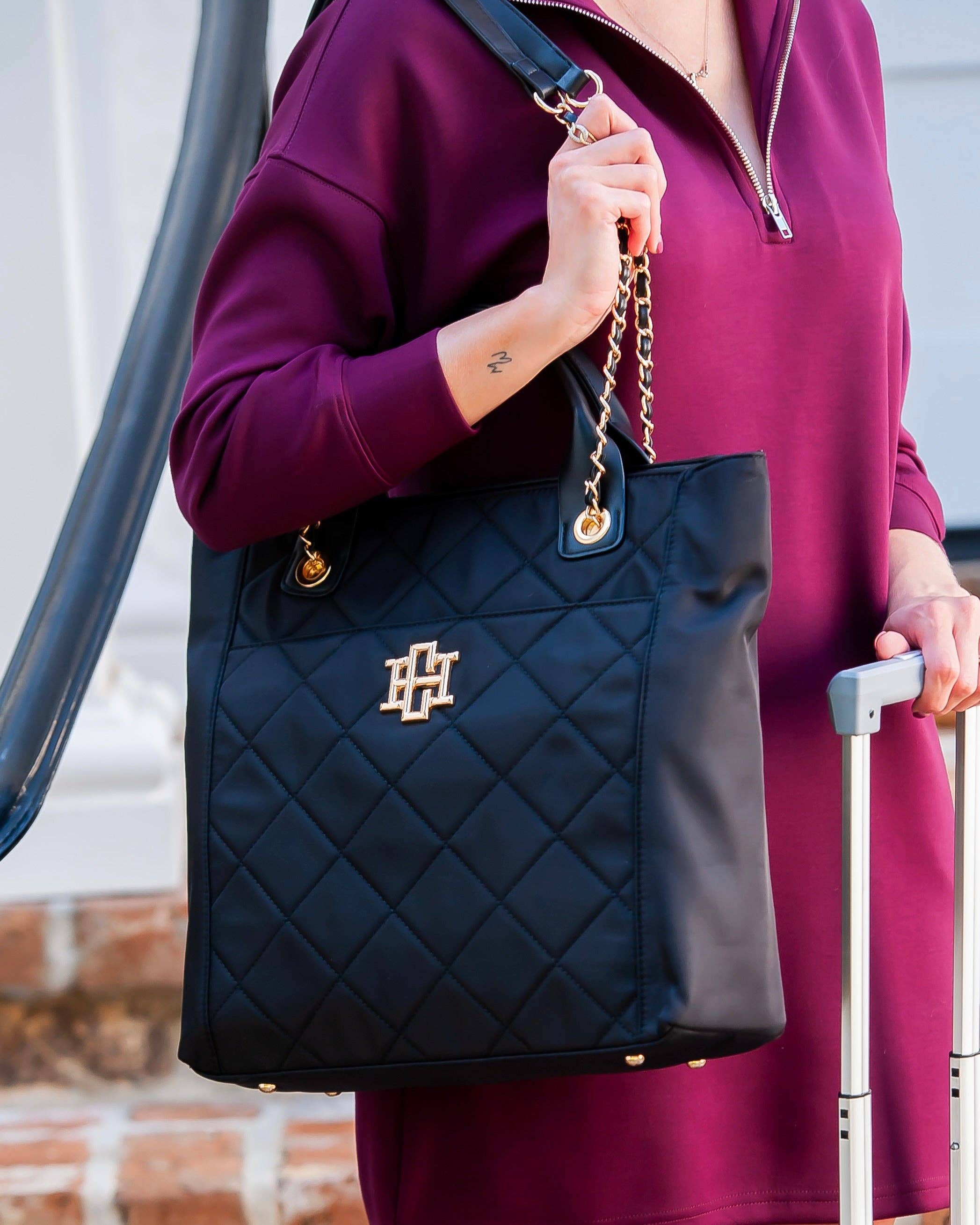 Caroline Hill - Vente Tote bag – femme - Kinzley Tote en nylon noir1