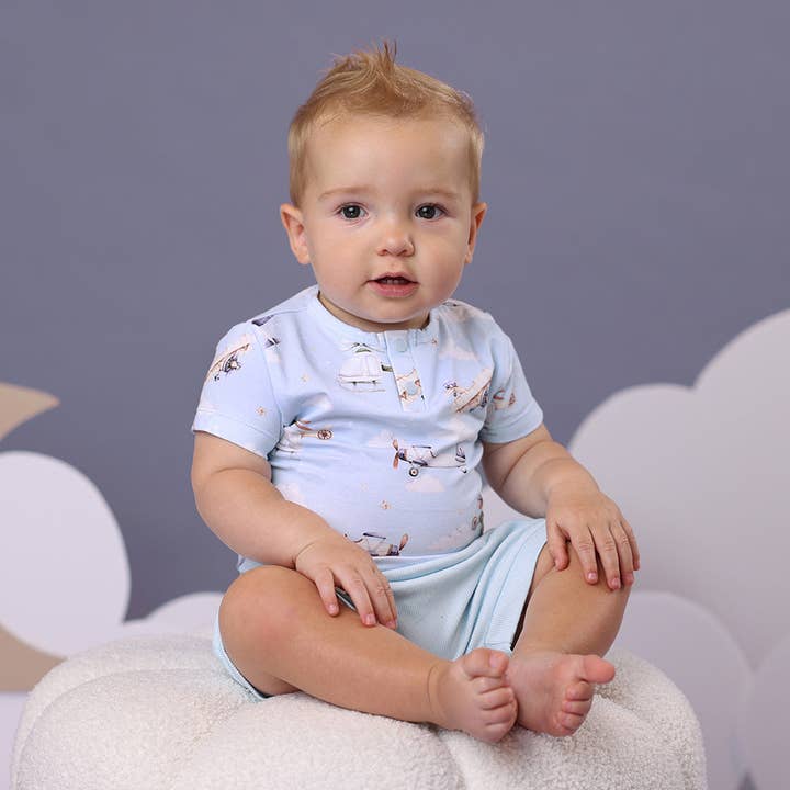 Snuggle Hunny - Wholesale Bodysuit (Non-Footed) - Baby - Taking Flight Short Sleeve Organic Bodysuit2
