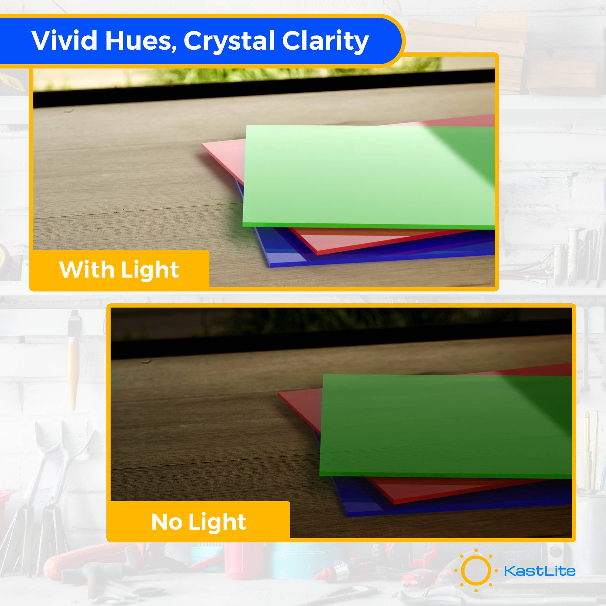 KastLite - Wholesale DIY Craft Kit - KastLite Colored Acrylic Sheets, 1/8" Thick Plexiglass, 2PCS15