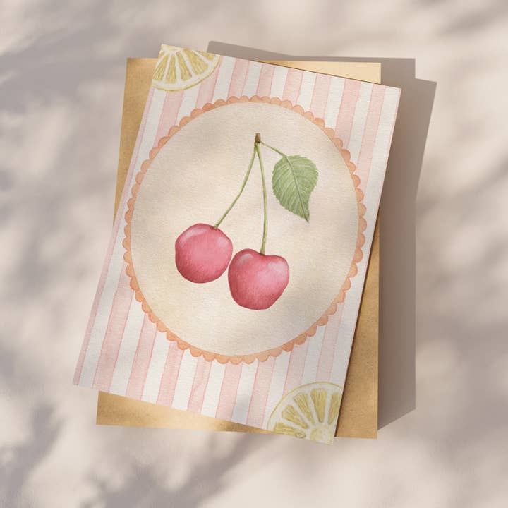 Appeloogje - Wholesale Everyday Greeting Card - Postcard cherries with lemons1