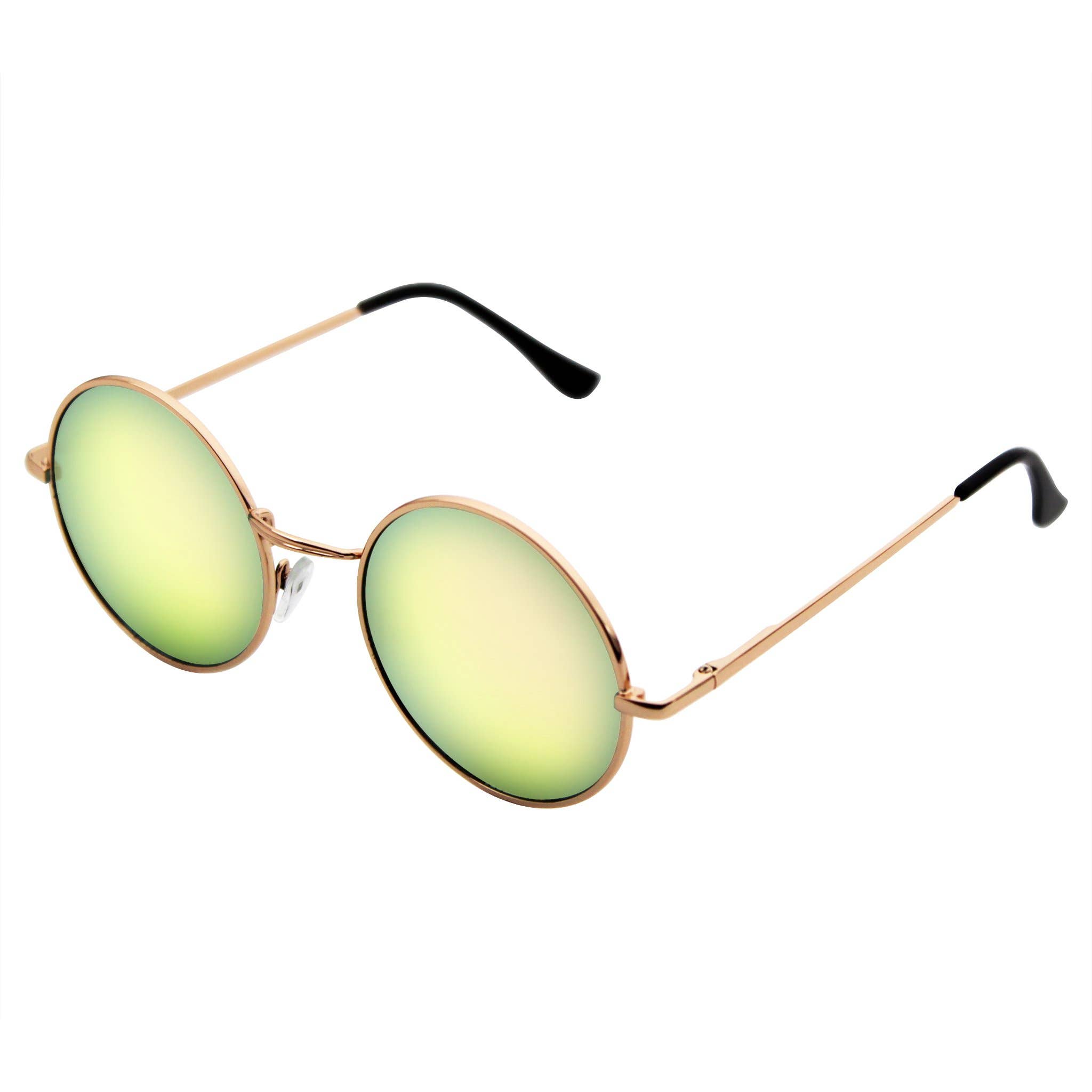 Emblem Eyewear - Wholesale Sunglasses - Unisex - Premium Round Metal Mirrored Full Mirror Circle Sunglasses3