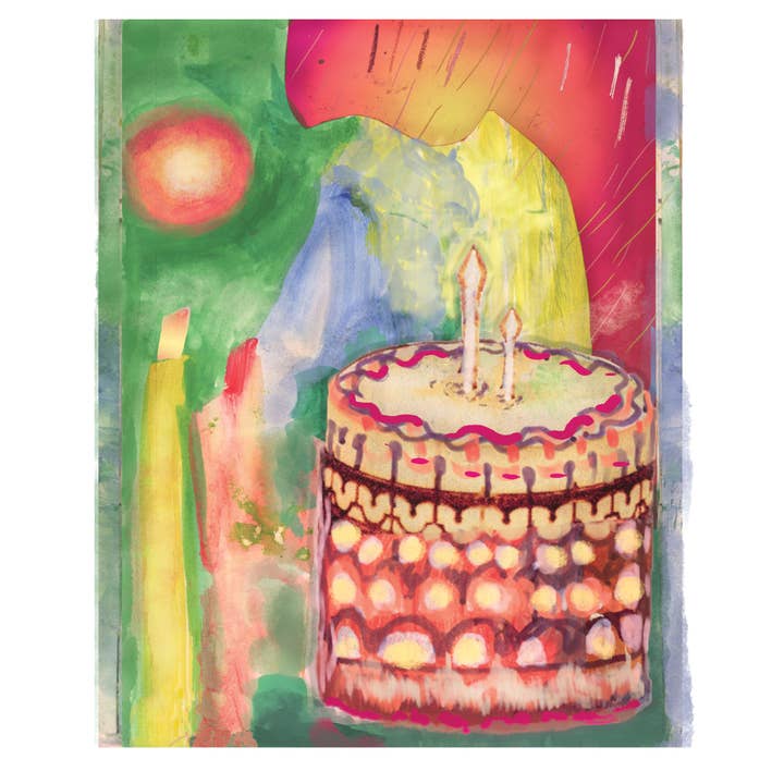 Birthday Cake with Candles Art Print for wholesale by Very Curious Art
