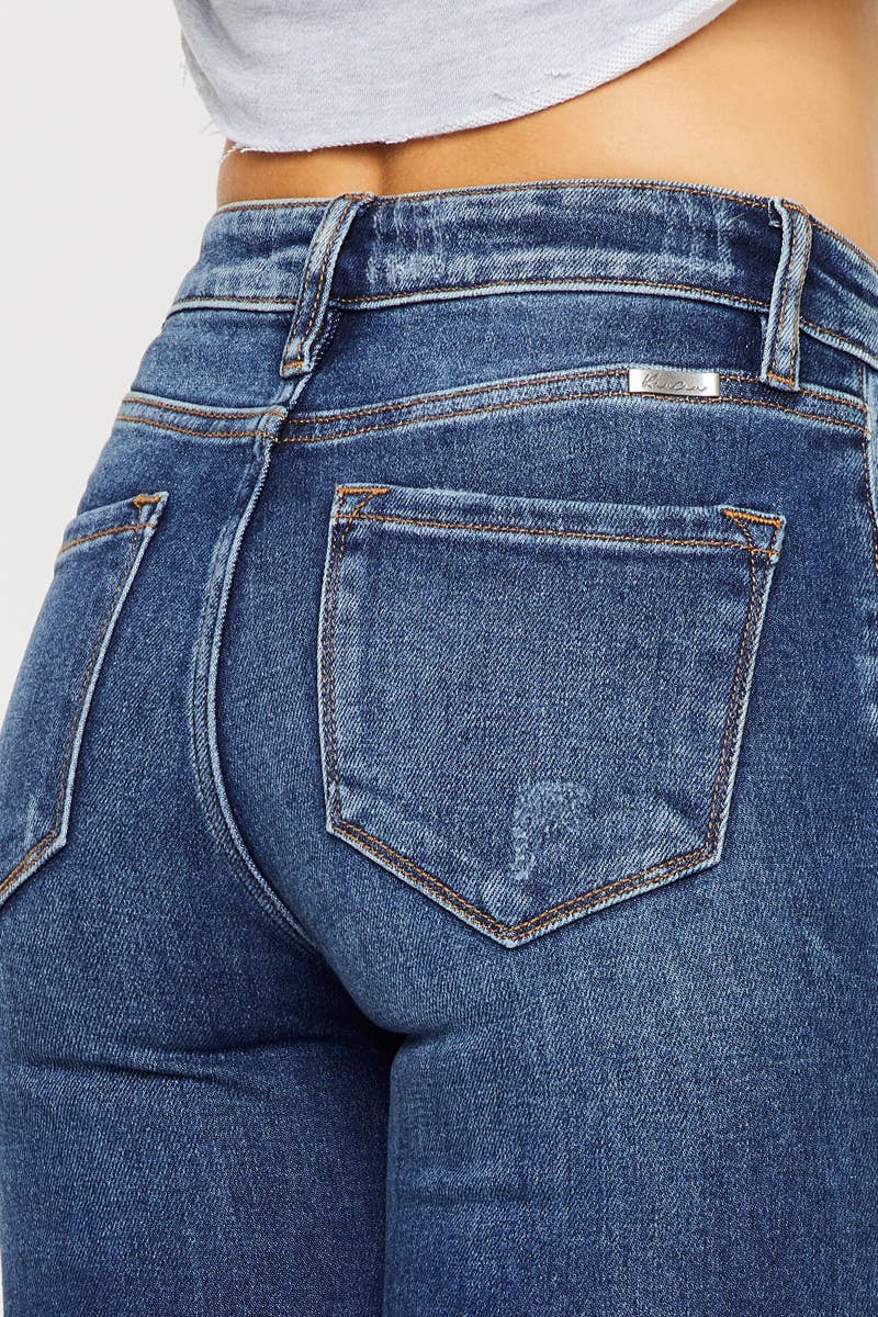 DARK HIGH RISE RAW HEM ANKLE SKINNY-KC9216D for wholesale on Faire6