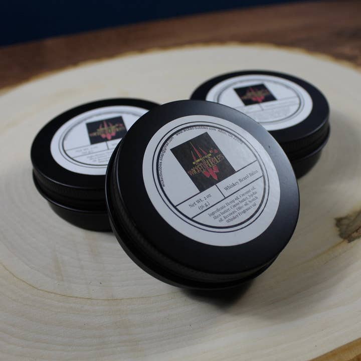 Whiskey Beard Balm for wholesale by Wicked Bubbles LLC