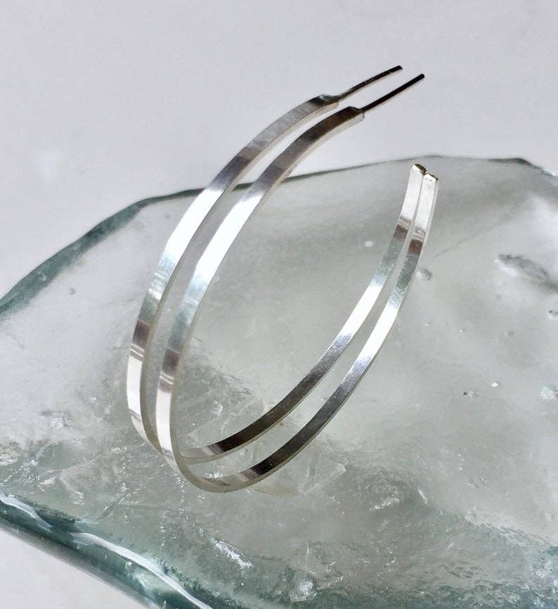 Bonnie Boardman Jewelry - Wholesale Hoop Earrings - Large Sleek Modern Hoops Sterling Silver0
