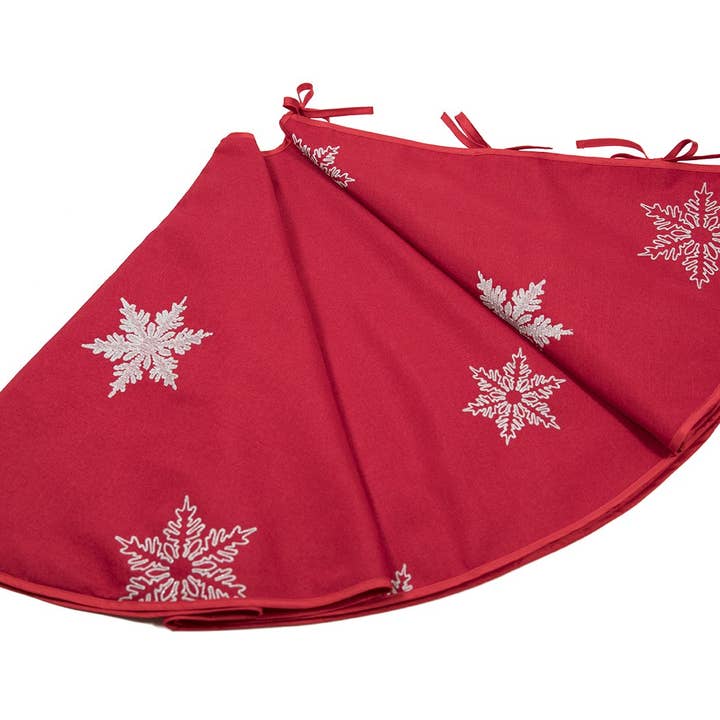 Xia Home Fashions & Manor Luxe – Großhandel Baumrock – 56 „Runder Glisten Schneeflocke gestickter Weihnachtsbaum-Rock7