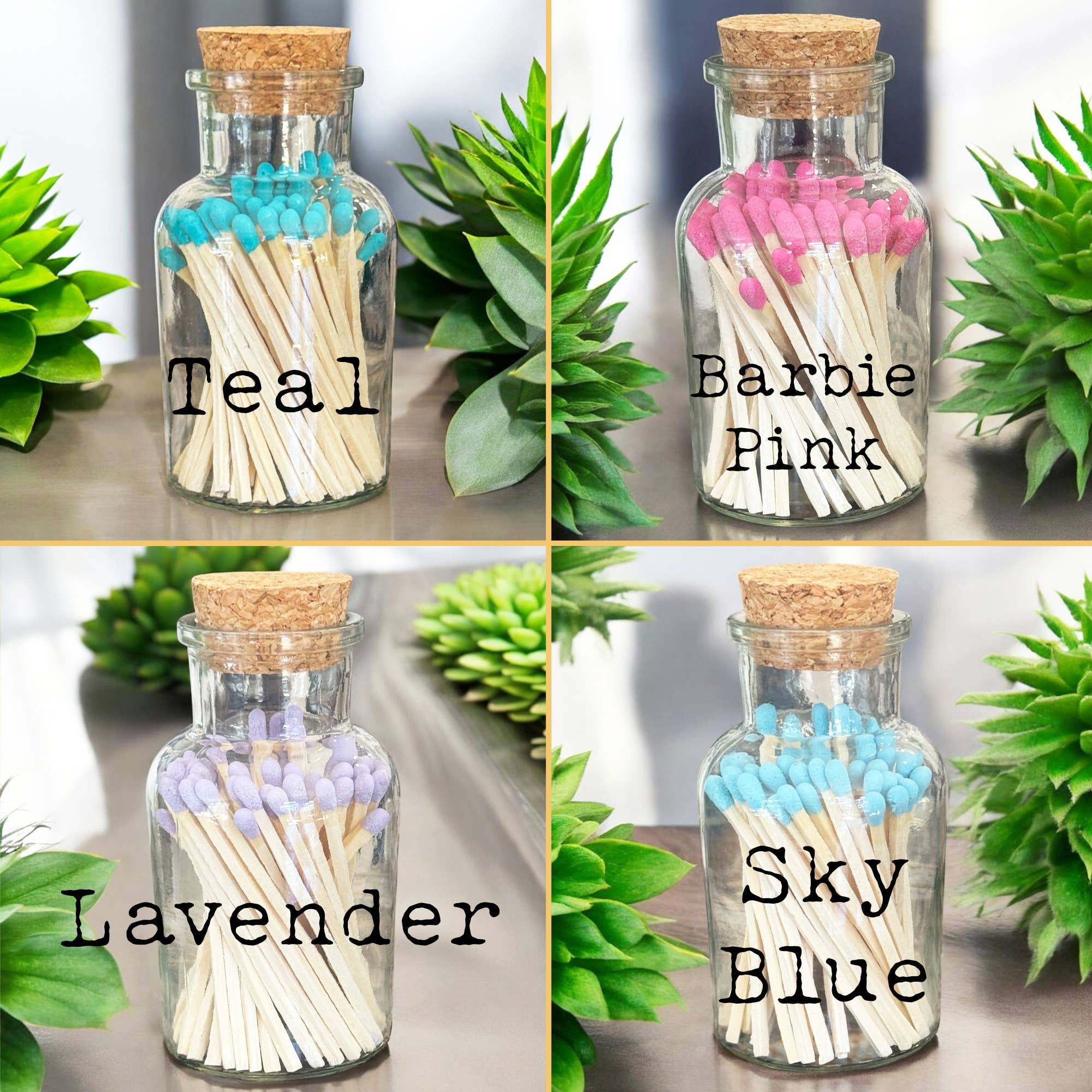 How's It Glowing Candle Co. - Wholesale Matches - Apothecary Jar Matches | 50 x 3" Safety Matches & Strike Pad2