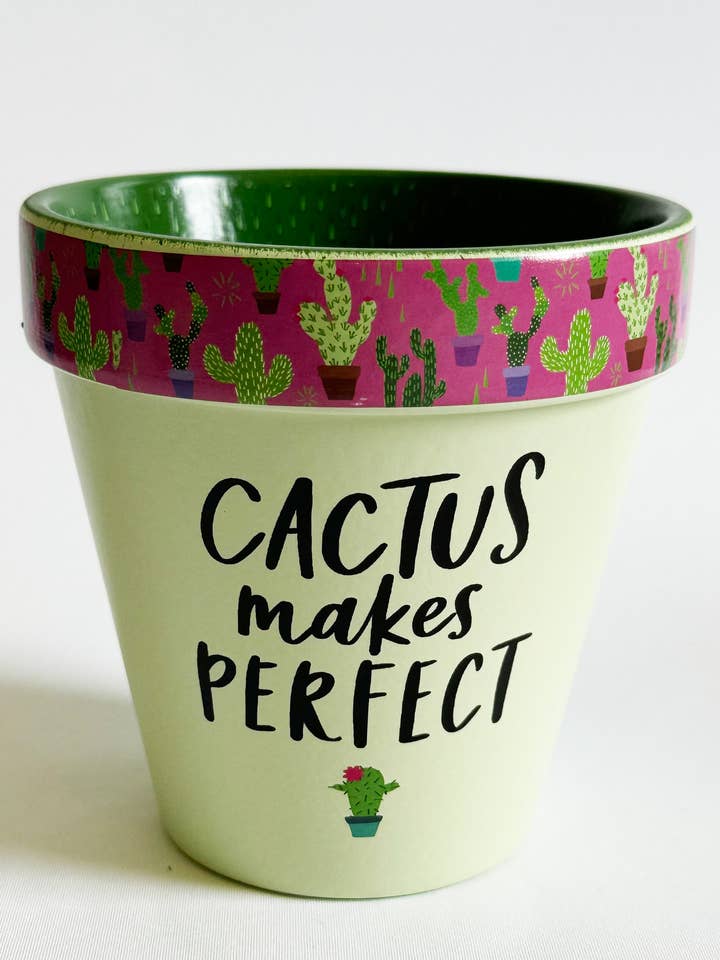Pot002 | Cactus Makes Perfect | £3.32 Each Of 2 Pieces for wholesale by WPL Gifts