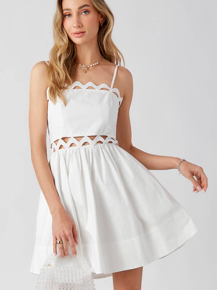 Bandeau Bodice Mini Dress Adjustable Straps for wholesale by BABY PINK