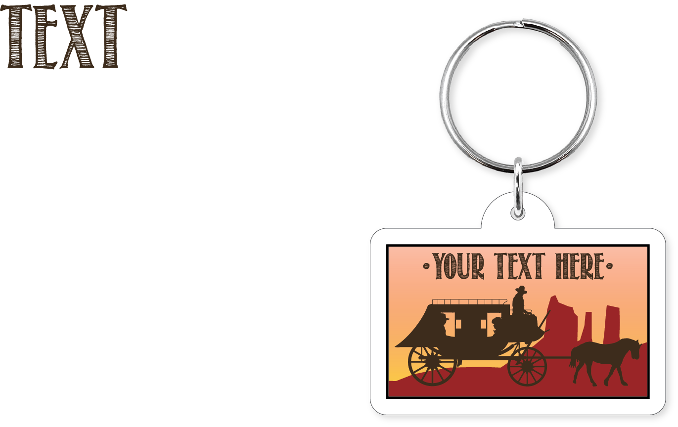 Morris Magnets - Vente Porte-clés – unisexe - Porte-clés - Scène de cheval et de diligence1