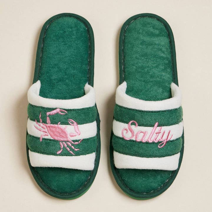 Frem - Wholesale Slides - Women's - Salty Crab Embroidered Terry Poolside Slides
