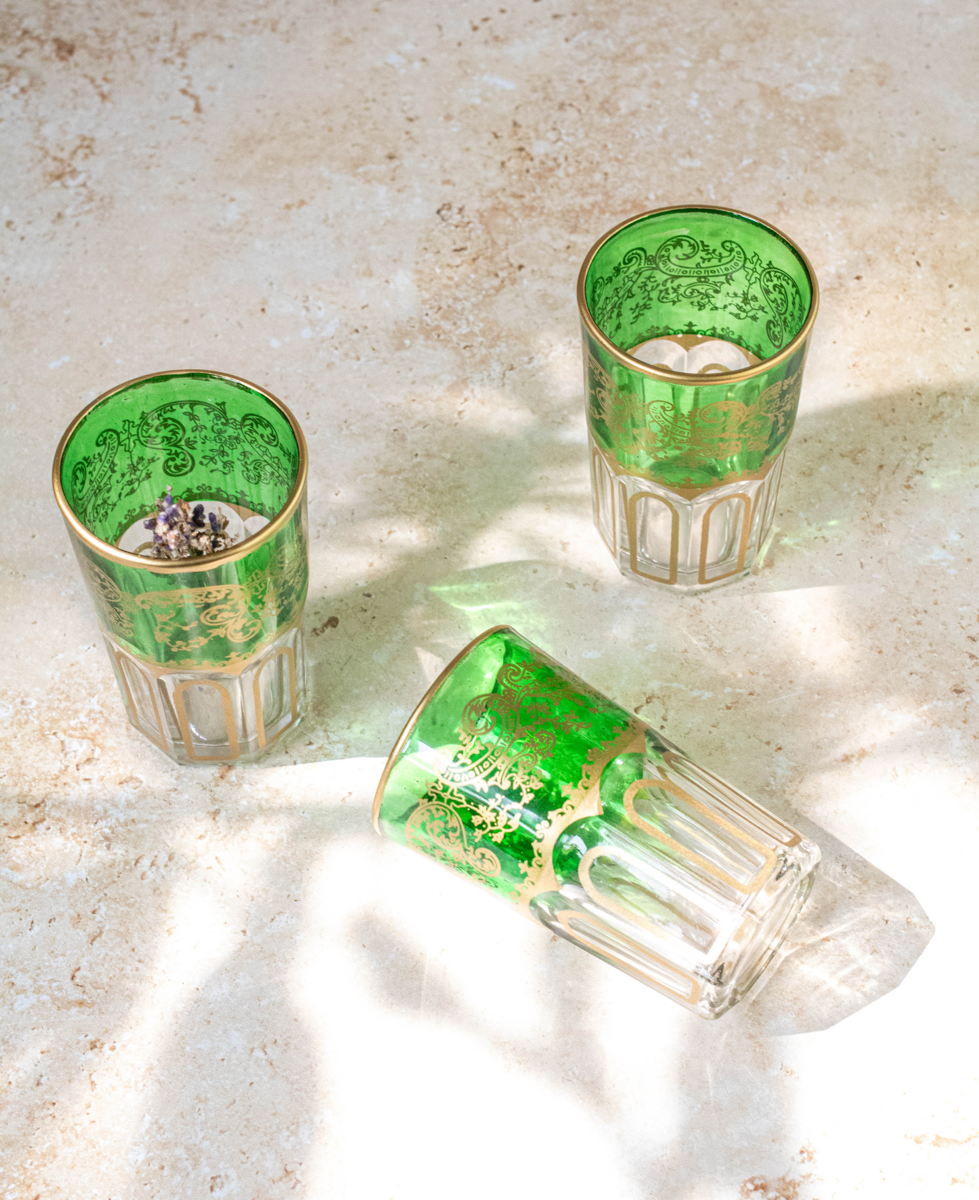 Maison Berber - Wholesale Drinking Glass/Cup - Moroccan Tea Glasses Set of 6 - Green3