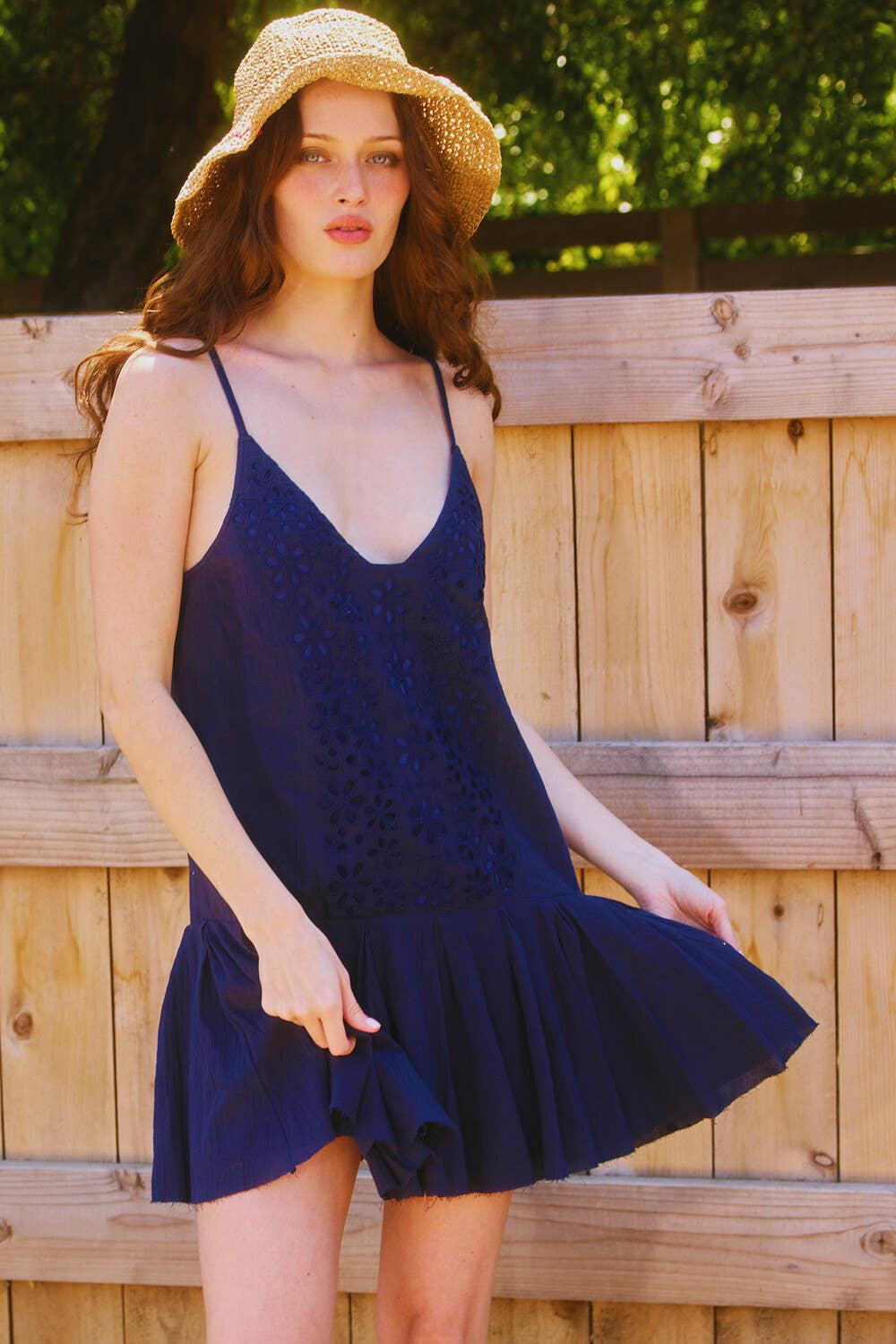 Lavande ID4290 Robe nuisette à taille basse en dentelle contrastante en vente sur Faire10