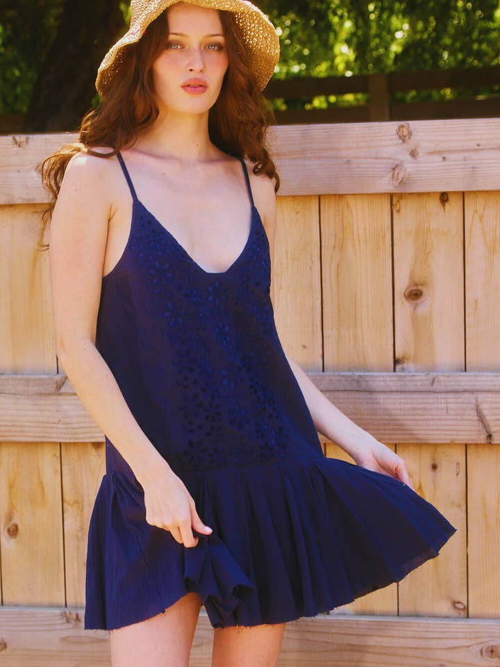 Lavande ID4290 Robe nuisette à taille basse en dentelle contrastante en vente sur Faire10