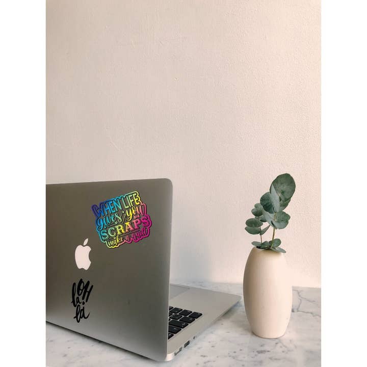 When Life Gives You Scraps Make A Quilt Colored Sticker for wholesale by Sticky Quilts