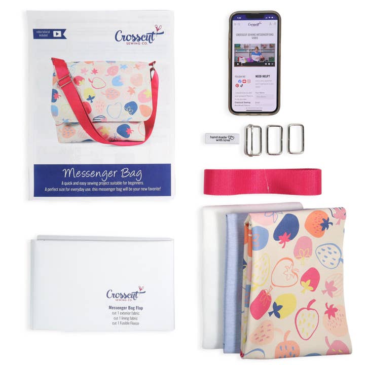 Crosscut Sewing Co. - Wholesale DIY Craft Kit - Messenger Bag Sewing Kit - DIY Beginner Sewing Project Kit Kids and Adults16