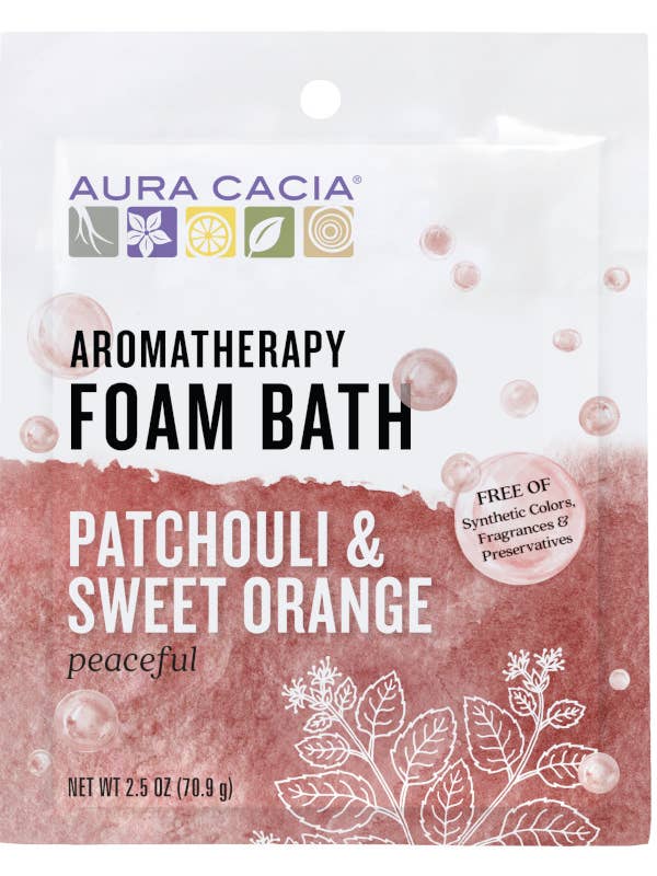 Aura Cacia Patchouli & Sweet Orange Foam Bath, 2.5 oz Packet for wholesale by Aura Cacia