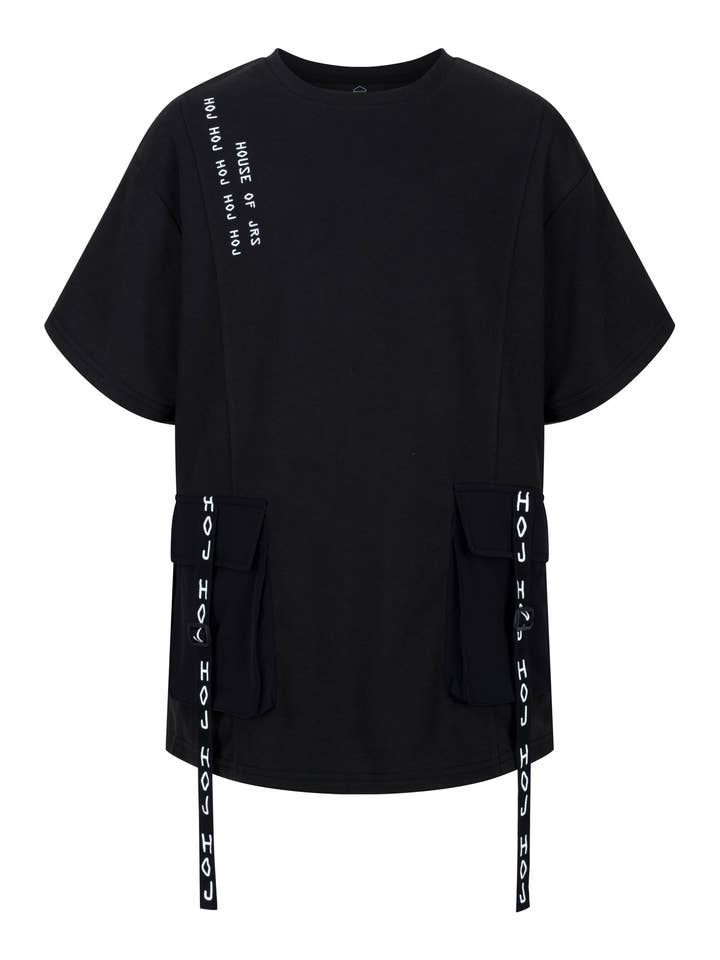 HOJ AW22 CARGO STYLE OVERSIZED T-SHIRT for wholesale by House of Juniors