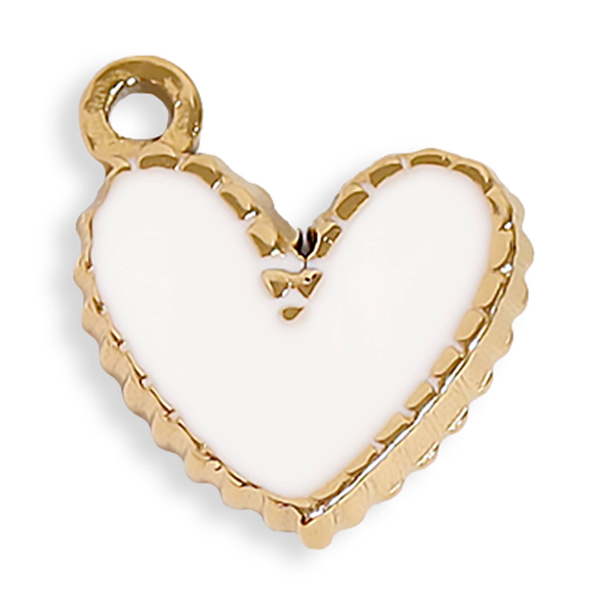 WJW - Wholesale Individual Charm/Pendant - 18K Gold PVD Stainless Steel Epoxy Heart Charm1