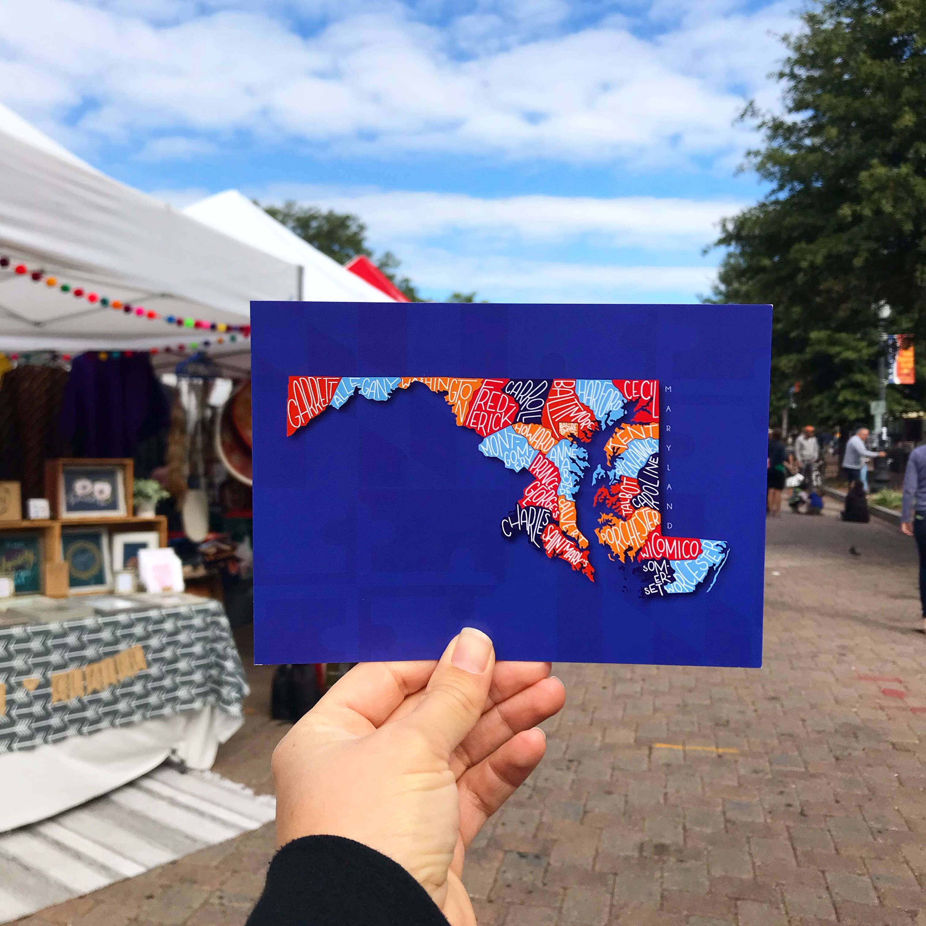 Billie Claire Illustration (Handmade) - Wholesale Art Print - Maryland Counties - 8x10 Art Print2