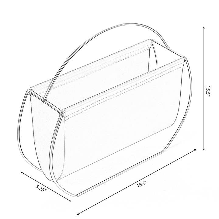 Quickway Imports - Wholesale Magazine Rack - Gold Metal and Brown Leather Freestanding Magazine Rack