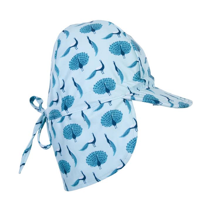 Bonnet de bain à rabat Peacock pour la vente par Acorn Kids