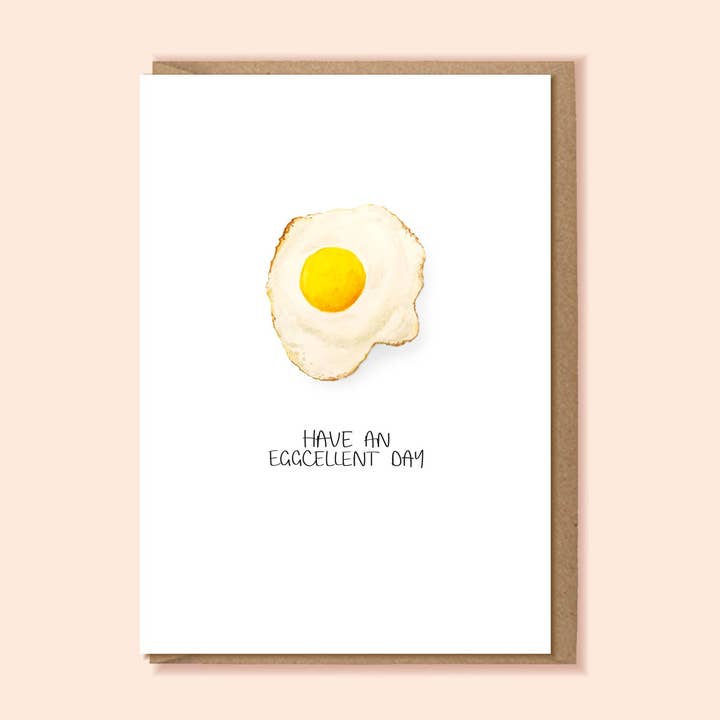 HAVE AN EGGCELLENT DAY A6 Card for wholesale by Jemma Leigh Design